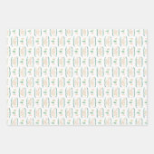 Hütte Wasserfarbe Weihnachten Geschenkpapier Set (Vorderseite)