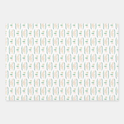 Hütte Wasserfarbe Weihnachten Geschenkpapier Set (Vorderseite)