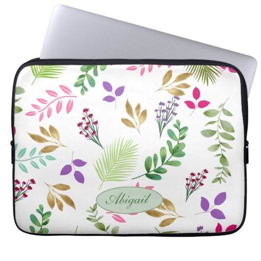 Hütte Watercolor Botanic Electronics Bag Laptopschutzhülle (Vorderseite)