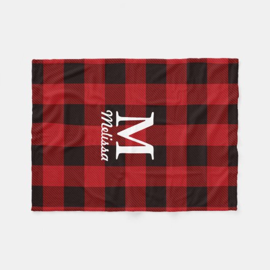 Hütte Weihnachten Roter Büffel Lumberjack kariert Fleecedecke (Vorderseite (Horizontal))