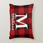Hütte Weihnachten Roter Büffel Lumberjack kariert Zierkissen (Vorderseite(Vertikal))