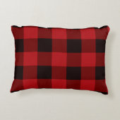 Hütte Weihnachten Roter Büffel Lumberjack kariert Zierkissen (Rückseite)