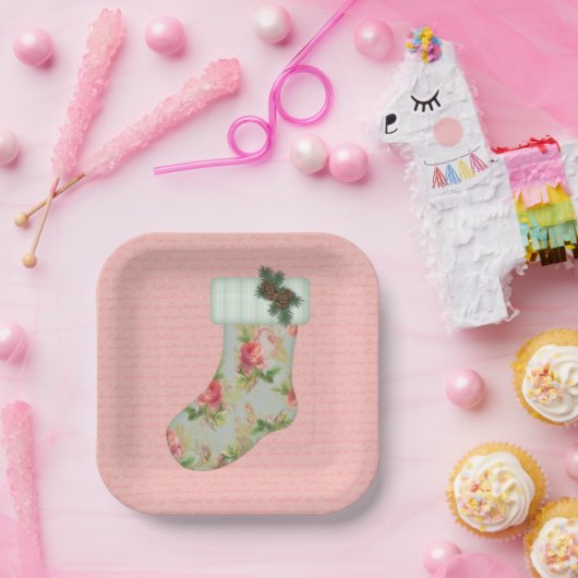 Hütte Weihnachts-Strumpf-Papierplatte Pappteller (Party)