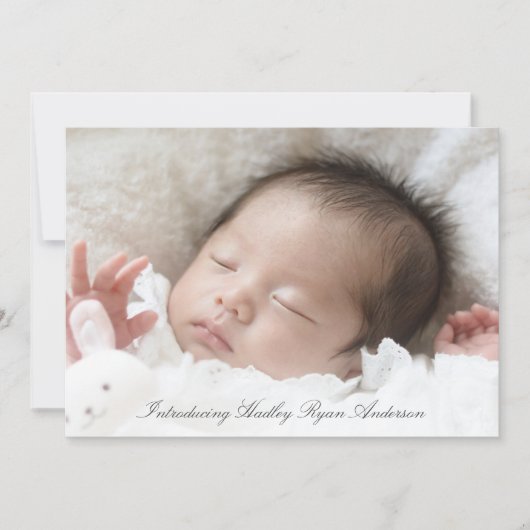 Hütte Weiße Blüte Geburtserklärung für Mädchen Ankündigung (Vorderseite)