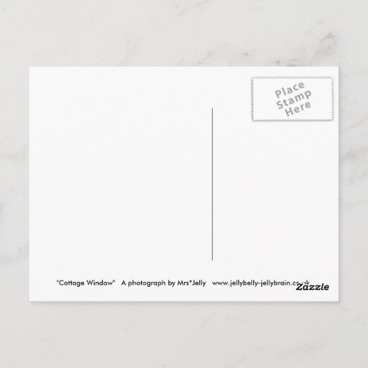 "Hütte Window" Postkarte (Rückseite)