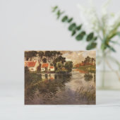 Hütten am Fluss von Frits Thaulow Postkarte (Stehend Vorderseite)