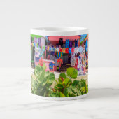 Hütten aus mehrfarbigem Holz | Long Bay Beach Jumbo-Tasse (Vorderseite)