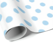 Hütten-blaue Polka-Punkte auf Weiß Geschenkpapier (Rolleneckpunkt)