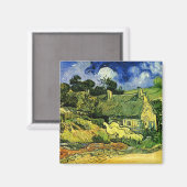 Hütten, Cordeville von Vincent van Gogh Magnet (Vorderseite/Rückseite)