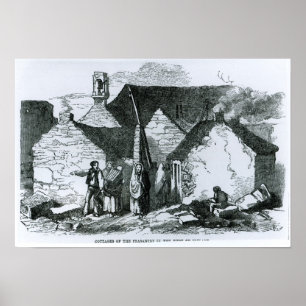 Hütten der Bauernschaft im Westen von Irland Poster