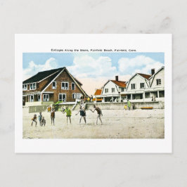 Hütten entlang der Küste, Fairfield, Connecticut Feiertagspostkarte