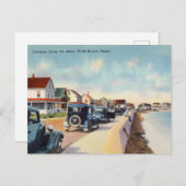 Hütten entlang der Küste, Wells Beach, Maine Postkarte (Vorne/Hinten)