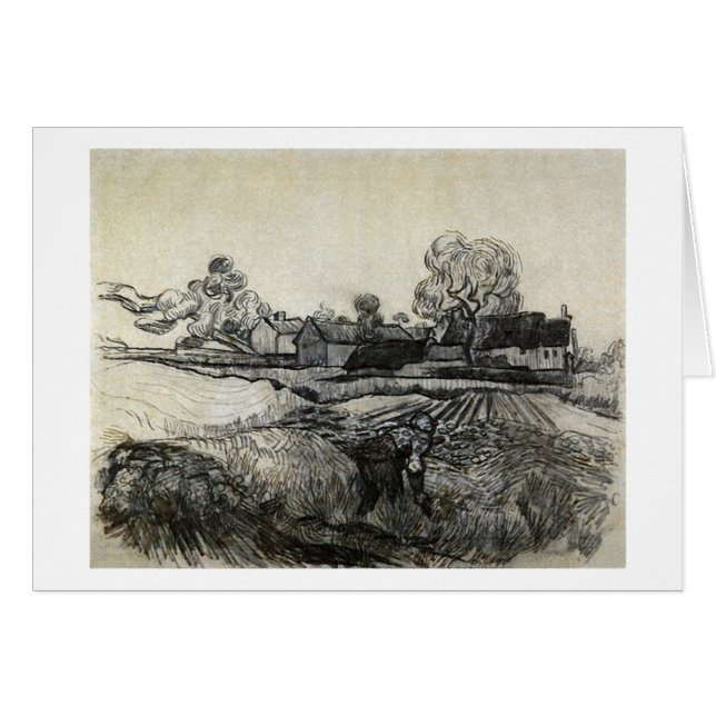 Hütten, Frau in Foreground, Vincent van Gogh (Vorderseite (Horizontal))