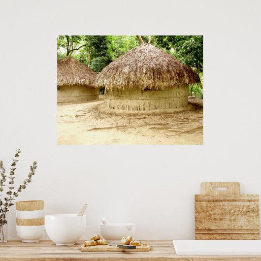 Hütten für Wattle und Daub Poster (Küche)