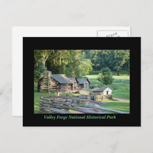 Hütten im Valley Forge Postkarte (Vorne/Hinten)