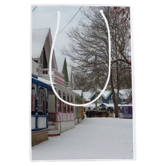 Hütten im Winter - Martha's Vineyard Mittlere Geschenktüte (Vorderseite)