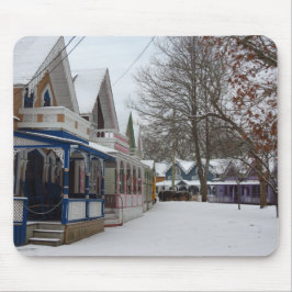 Hütten im Winter - Martha's Vineyard Mousepad