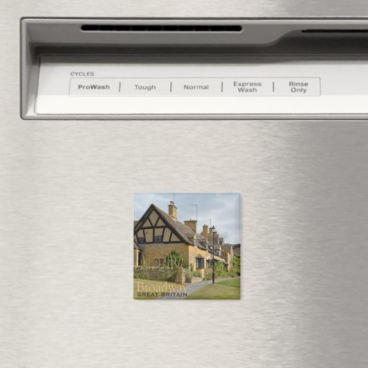 Hütten in Broadway, Cotswolds Textmagnet Magnet (In Situ (Geschirrspüler))