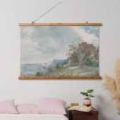 Hütten in einer Landschaft | William Henry Hunt Wandteppich Mit Holzrahmen (Schlafzimmer)