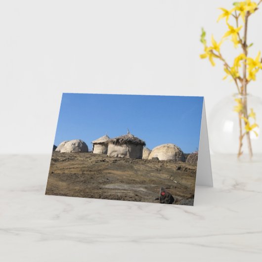 Hütten in Ostafrika Karte (Gelbe Blume)