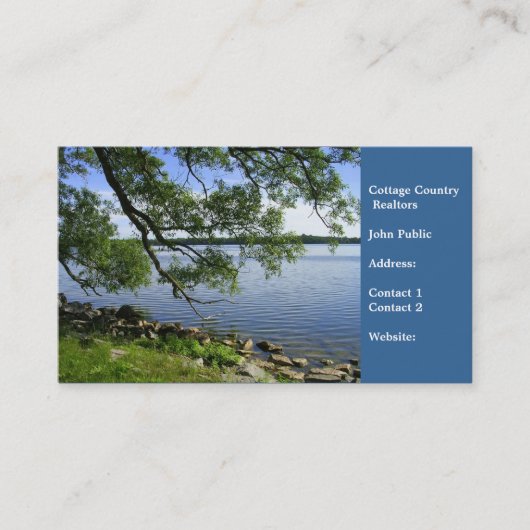 Hütten-Land Grundstücksmakler-See Ansicht Visitenkarte (Vorderseite)