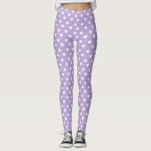 Hütten-Lavendel und weiße Herzen Leggings (Vorderseite)