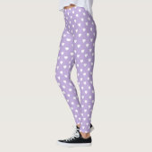 Hütten-Lavendel und weiße Herzen Leggings (Links)