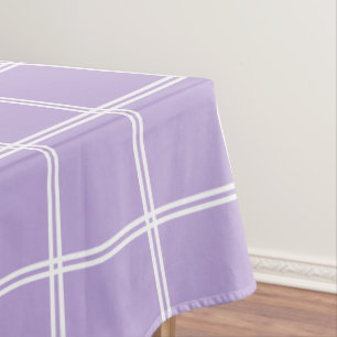 Hütten-Lavendel und weißer doppelter Streifen Tischdecke