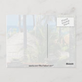 Hütten mit rotem Strohdach am Strand, Nusa Dua, Ba Postkarte (Rückseite)