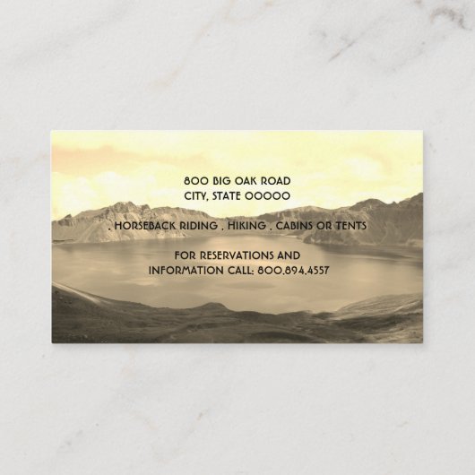 Hütten oder Bed and Breakfast Vermietung von Visit Visitenkarte (Rückseite)