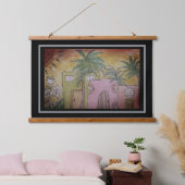 Hütten & Palmen Wandteppich Mit Holzrahmen (Schlafzimmer)