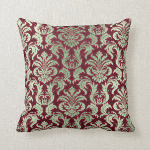 Hütten-Samt-Effekt Damast-Burgunders tadelloser Kissen