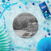 Hütten Schneeszene Pappteller (Party)