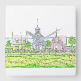 Hütten-Uhr Quadratische Wanduhr