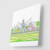 Hütten-Uhr Quadratische Wanduhr (Winkel)