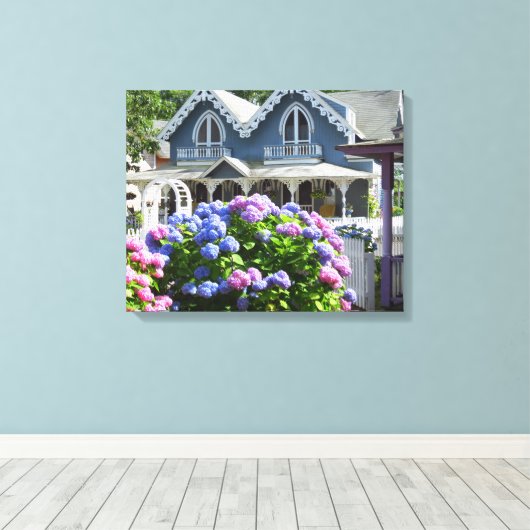 Hütten und Hydrangeas - Martha's Vineyard Leinwanddruck (Insitu (Holzboden))