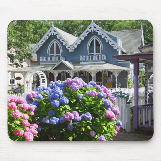 Hütten und Hydrangeas - Martha's Vineyard Mousepad (Vorne)