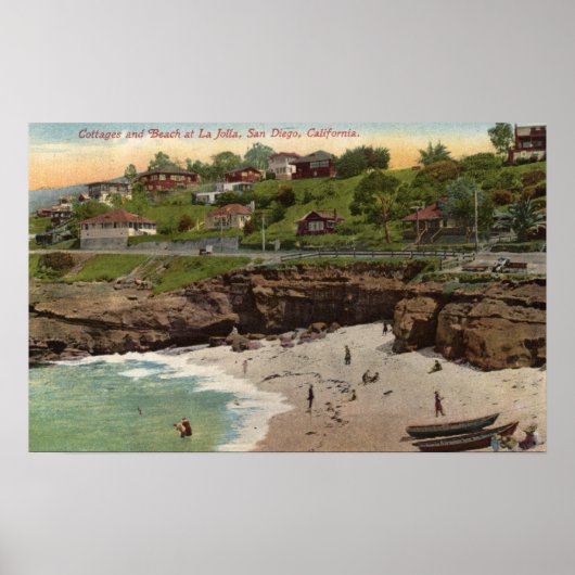 Hütten und Strand von La Jolla Poster (Vorne)