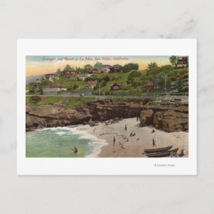 Hütten und Strand von La Jolla Postkarte