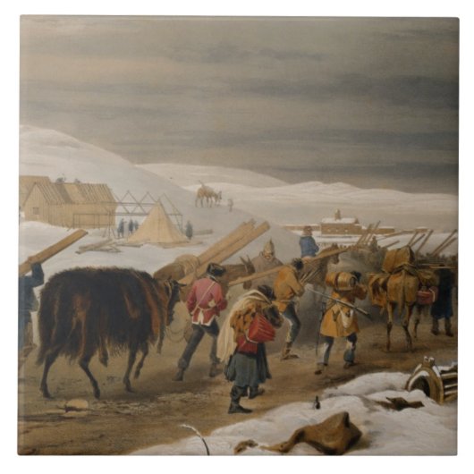 Hütten und warme Kleidung für die Armee, Platte Fliese (Vorderseite)