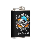 Hüttenarbeiter-Schädel und bohren Schlüssel Flachmann (Rechts)