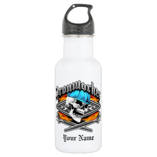 Hüttenarbeiter-Schädel und bohren Schlüssel Trinkflasche