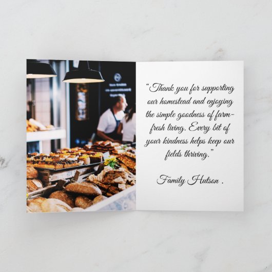 Hüttenbauernhof Rustikales Brot & Goldene Ernte Einladung (Innenseite)