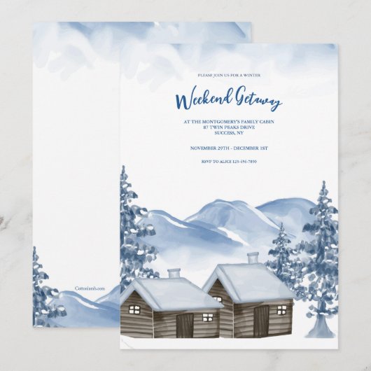 Hüttenfieber Einladung (Vorne/Hinten)