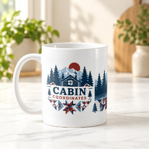 Hüttenkoordinaten Patchwork-Hütte-Tasse Kaffeetasse