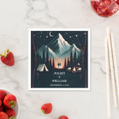 Hüttenwald Wood Sky Tree Camping Hochzeit Serviette (Beispiel)