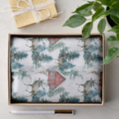 Hüttenwälder mit Hirschen und Schneebäumen Seidenpapier (Geschenk)