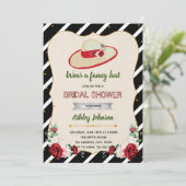 Hutthema-Brautpartyeinladung Derbys große Einladung (Stehend Vorderseite)