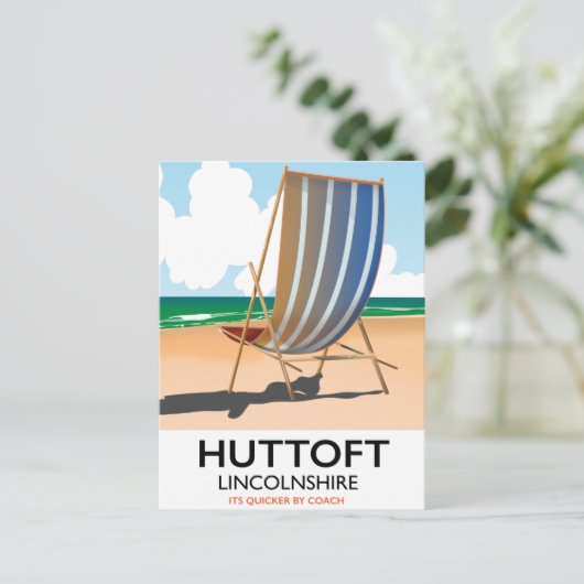 Huttoft Reiseplakat am Meer. Postkarte (Stehend Vorderseite)