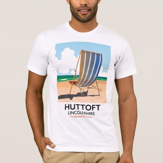Huttoft Reiseplakat am Meer. T-Shirt (Vorderseite)